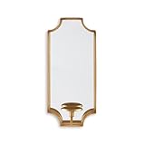 Signature Design by Ashley Dumi Glam 20' Mirrored Wall Sconce, Fits 1 Pillar Candle, Gold
