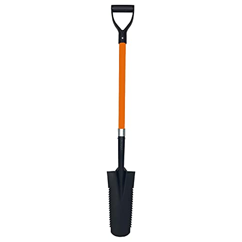 Ashman Drain Spade Teeth Shovel (1 Pack) 48 Inches Long Handle Spade