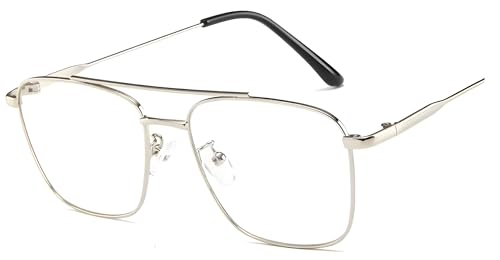 Image of Roshfort Eyewear Zero Power Blue Cut & Antiglare Computer Square Eyeglasses | Men & Women | Medium - Pack Of 1
