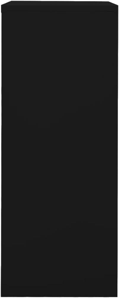Black Steel Office Cabinet with Height-Adjustable Shelves and File Storage, Medium Size, Secure Locking System, Durable Construction for Workspace Organization