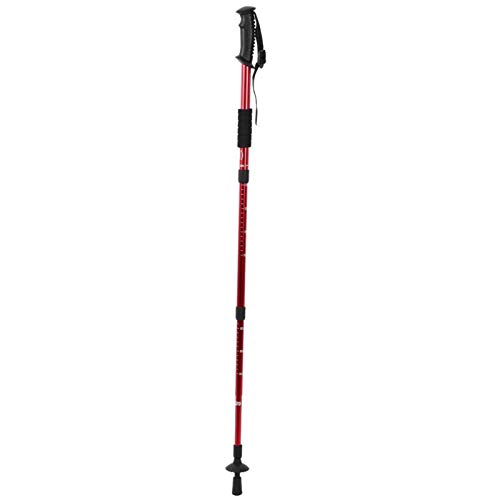 Foto von DAUERHAFT Faltbarer Anti-Shock-Trekkingstock aus Aluminiumlegierung Anti-Rutsch-Wanderstock Leichter 4-teiliger, langlebiger Bergwanderer im Freien(red)