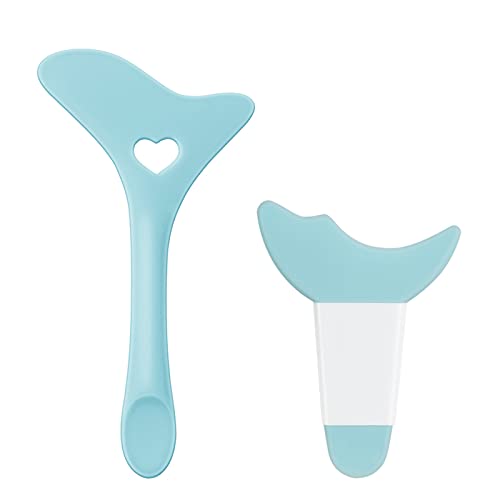 SUMEITANG Eyeliner Stencils 2Pcs Reusable Silicone Eyeliner Aid Mascara Shield Multifunctional Makeup Stencil for Beginners Eyeliner Eyelash Eyeshadow Lipstick Applicator Guide Tool Easy to Use-Blue
