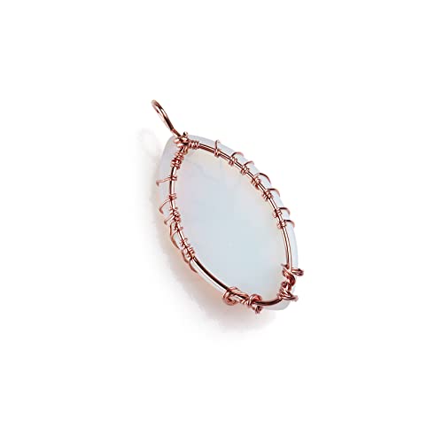 Teardrop Tree Of Life Pendent Necklace,Vintage Healing Natural Gemstone Crystal Necklace Pendent Copper Wire Wrapped By Tree Of Life Chakra,Natural Quartz Stone Crystal Jewelry Gift For Women,Wife,Mother,Girl,Men(Clear Quartz) #TOP5