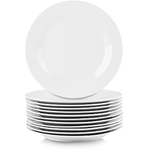 10 Strawberry Street 10.5" Catering Round Dinner Plate, Set of 12 , White