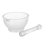 WEKADRIN Mortero y Mano de Vidrio Transparente para y Mini Mortero y Pistilo Multiusos para Moler Especias y con Capacidad y Material Seguro de Alimenticio