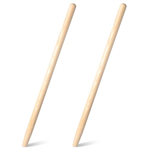 2 Pcs Shovel Handle Replacement 41 Length 1-1/2 Diameter Strong Hardwood Solid Ash Wood Straight Handle for Long D Shovels Garden Tool