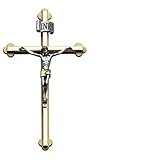 Cathedral Art Metal Cross with 2-Tone Figure, 8-Inch