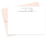 Personalized Stationary Note for Women Men, A Note from Script Custom Stationery Set, Handmade Flat Note Cards and Envelopes