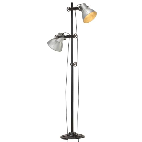 Générique Lampadaire avec 2 Abat-Jour Argenté E27 Fonte,Maison & Jardin,Luminaires,Lampes,Argent,8.23 KG,320583