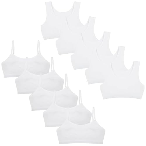 Donella Girls Underwear Set - Soft Cotton Kids Sports Bra and Stretch Cotton Girls Training Bra - 10 Pack, Age: 4-5