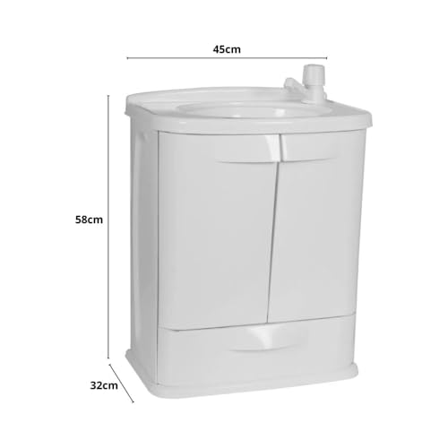 Armário Gabinete Plátisco de Banheiro, Branco, GabFit, GAB5*BR1