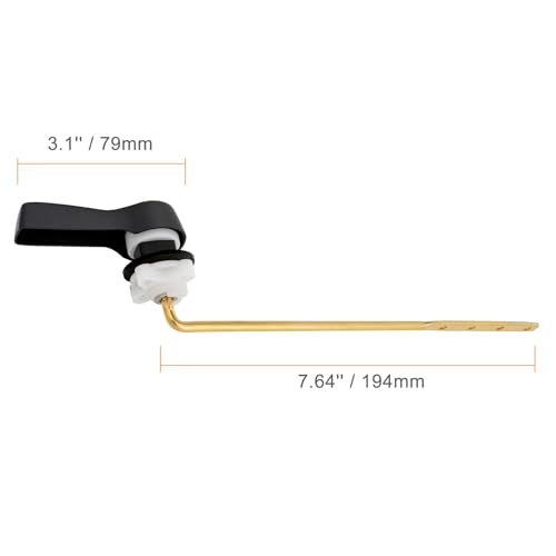 Hibbent Universal Metal Front Mount Toilet Handle Replacement Kit, Brass Toilet Flush Tank Lever with Stainless Steel Flapper Chains for Most Toilets, Oil-Rubbed Bronze Finish by Hibbent - Used condition - Image 6