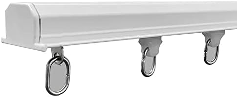 Invisible Recessed Curtain Track Set, Ceiling-Mounted Rail for Bay, Living Room & Bedroom, 6m/19.7ft, White - Sleek Design for Seamless Elegance
