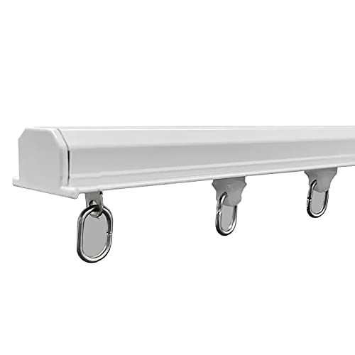 SRNSAEB Recessed Mount Curtain Track, Embedded Invisible Ceiling Mount Curtains Rail Track Set, Bay Windows/Living Room/Bedroom/ 1-12 m/ 3.3-39.4 ft Long (Color : White, Size : 3.5m/11.5ft)