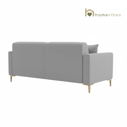 Image of 3+1+1 Seater Velum Fabric Sofa Set for Living Room, Modern Design with High Density Foam, Solid Wood Frame, Ergonomic Comfortable Seating for Home & Office (Light Grey, 3+1+1) | Soft foam comfort, Strong wood frame