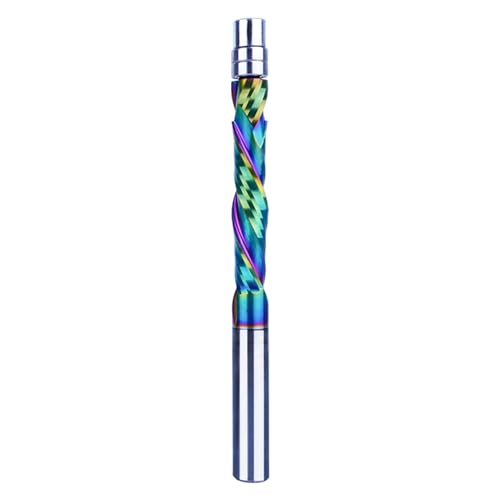 SpeTool Fraise à bobine, tige de 8 mm, fraise à copier extra longue pour la compression Up&Down de 45 mm de longueur de coupe avec revêtement DLC VHM Fraise...