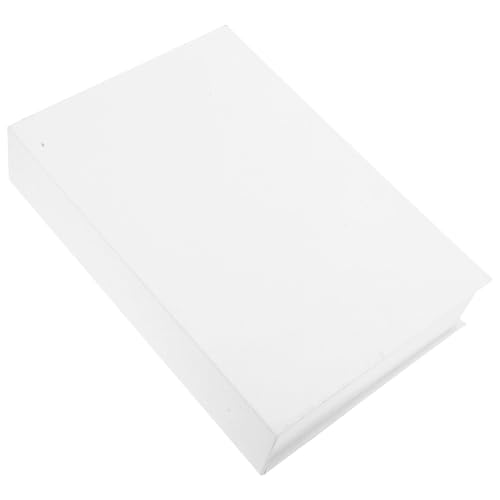 NOLITOY Boîte Décorative Forme de Livre Vintage Blanc en Carton pour Rangement Polyvalent et Gain de Place, pour Bureau et Salons Élégants