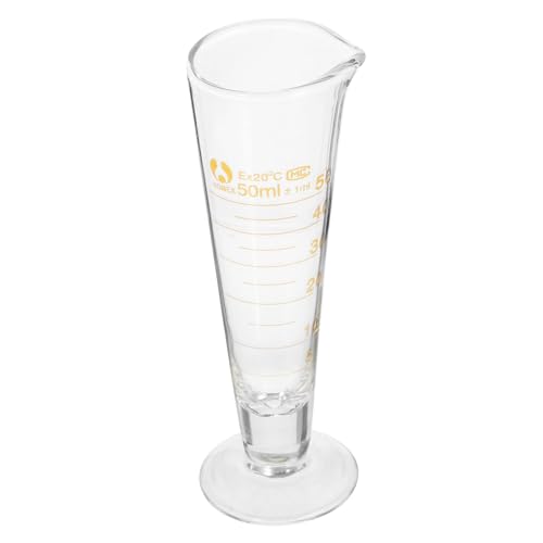 LALADEFIEE Stable Base Glass: 50ml Graduated Measuring Graduated Measuring Cup Glass Beakers Liquid Container