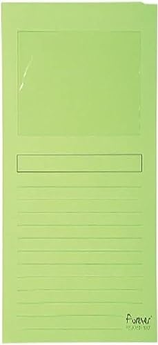 Exacompta - Réf. 50107E - Paquet de 100 chemises à fenêtre sans plastique Forever® 120 g/m² - couleurs vives - 100% recyclées et certifiées Ange Bleu -...