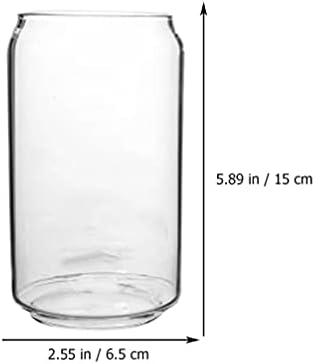 Angoily 2Pcs 18oz Large Beer Glasses, Can Shaped Glass Cups, Cocktail Glasses, Whiskey Glasses for Juice, Beer, Soda, Iced Drinks and Cocktails