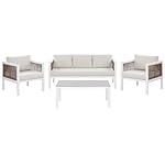 Beliani Gartenlounge Borello 5-Sitzer Weiß & Beige