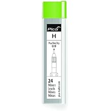 Pica Fine Dry H 7050 Refill Set Graphite Lead 9 mm, for Almost All Surfaces, for Precise Marking, Includes Eraser 7050