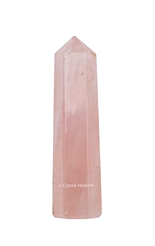 Image of Certified Rose Quartz Crystal Tower Obelisk Point For Chakra
