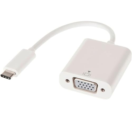 Image of USB C to VGA Adapters Cable for i-Phone, Type C Multi-Display Video Cable Converter, Thunderbolt 3/4 to VGA Adapter Male to Female Compatible with iPhone 16 15, Sam-sung & More (White)