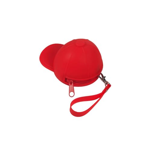 Coin Purse Baseball Cap Silicone Small Item Coin Bag INS Solid Color Money Bag (red)