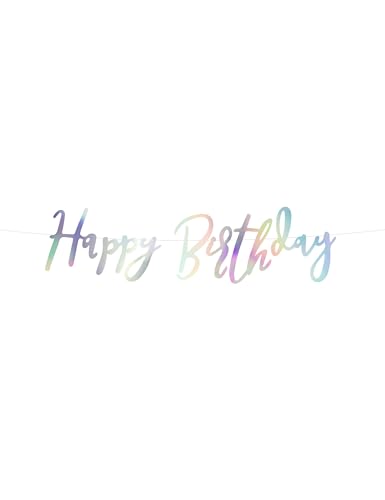 Generique – Guirnalda de cartón Happy Birthday Iridiscente