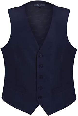 Gioberti Mens Formal Suit Vest, Navy, Large