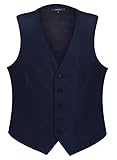 Gioberti Men's Formal Suit Vest Fit for Business or Casual Dress, Navy, Medium