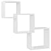 Estantería de Pared con Forma de Cubo, 3 tamaños Diferentes, para Libros/DVD, Montaje en Pared, Color Blanco y Lila (White)