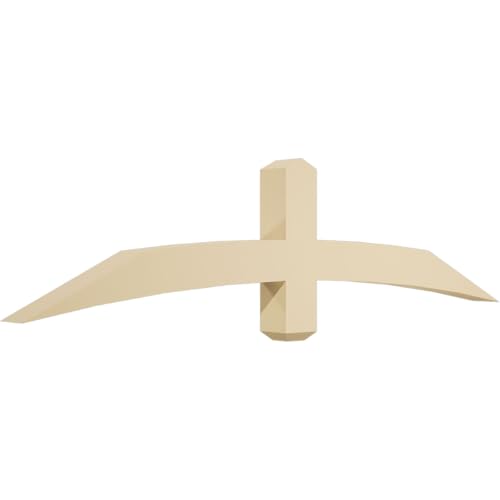 60"W x 15"H x 4"D x 4"F, 6/12 Pitch, Bellingham Signature Urethane Gable Bracket, Primed Tan