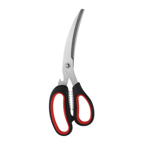 PokFhgur Tijeras de Cocina con Hoja Curva, Tijeras Coreanas de Acero Inoxidable para Barbacoa, Tijeras de Cocina para Carne, Herramienta de Cocina