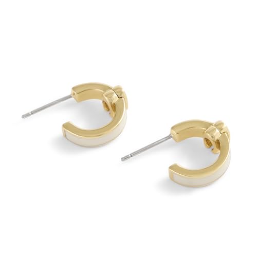 Image of COACH Jewelry Women's Signature C Enamel Huggie Earrings