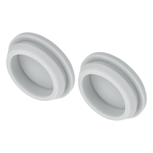 Image of MECCANIXITY 2pcs Silicone Snap in Locking Hole Plugs,29mm /1.1 Inch Mounting Diameter Narrow Groove Width 2.5mm Panel Seal Cover Round for Kitchen Bulkheads Waterproof Sealing Plugs Grey