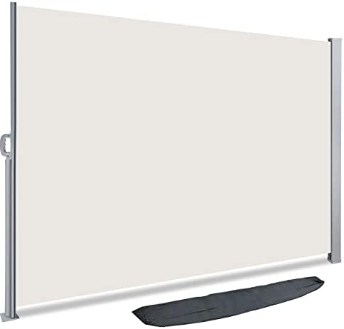 VOUNOT Side Awning Retractable, Outdoor Privacy Screen for Garden, Balcony, Terrace, 160 x 300 cm, Grey