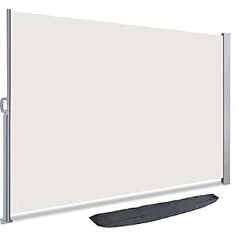 Foto di VOUNOT Tenda Paravento Laterale, per Balcone, Esterno e Terrazzo, Riavvolgibile, Antivento, Protezione Privacy, Protezione Solare, 160 x 300 cm, Beige