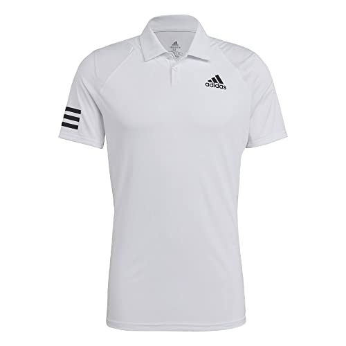 Image of Adidas Men's Tennis Club 3-Stripes Polo Shirt, White/Black, Medium