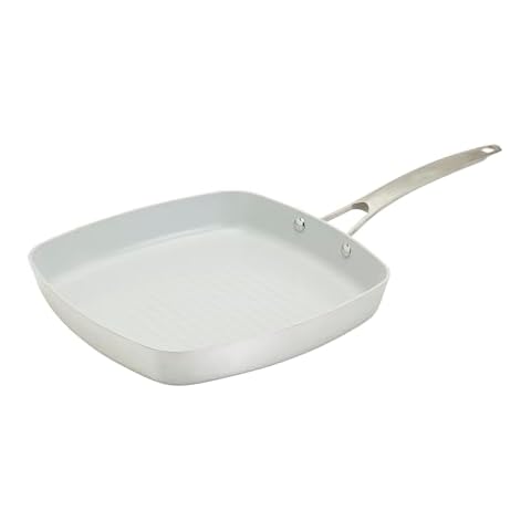 Smart Planet 11” Nonstick Square Griddle Pan, Clean Non-Toxic Post-Consumer Recycled Aluminum, PTFE-Free Sustainable Eco-Friendly PTFE-Free Cookware Cover