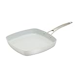 Smart Planet 11” Nonstick Square Griddle Pan, Clean Non-Toxic Post-Consumer Recycled Aluminum, PTFE-Free Sustainable Eco-Friendly PTFE-Free Cookware