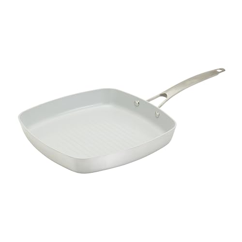 Smart Planet 11” Nonstick Square Griddle Pan, Clean Non-Toxic Post-Consumer Recycled Aluminum, PTFE-Free Sustainable Eco-Friendly PTFE-Free Cookware