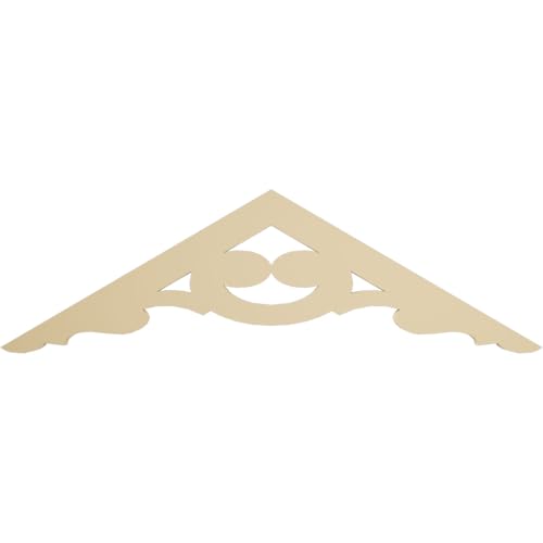48"W x 14"H x 1 1/2"P (7/12) Pitch Robin Signature Urethane Gable Pediment, Primed Tan