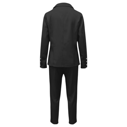 Blazer monocolor con pantalones festivos largos y cómodos de algodón 7
