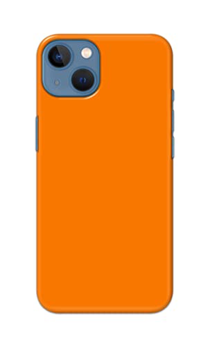 Image of Plain Orange Hard Back Case Cover for Apple iPhone 13, A2633, A2482, A2631, A2634, A2635 Back Cover -(J5) VNS2229
