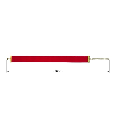 Oblique Unique® Halsband Halskette für Damen Mädchen Kette aus Samt Choker für JGA Junggesellinnenabschied Party (Rot)