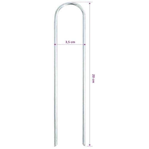 Anclaje de suelo en U de 20 cm en acero galvanizado para fijación de lonas y tiendas (25 uds) 5