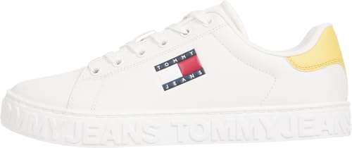 Tommy Jeans Tjw Logo Outsole Sneaker Ess En0En02703, Basso Top, Donna, Giallo (Yellow Dahlia), 39 EU