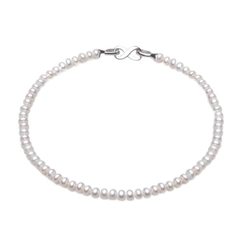 Collier de perles rondes pain naturel argent pour fête mariage